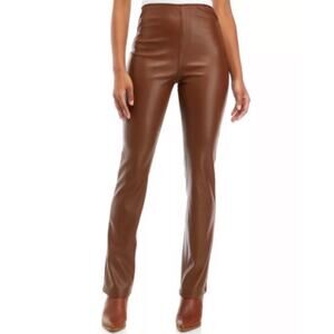 Tinseltown Brown Faux Leather Hi-Rise Straight Leg Pants sz M